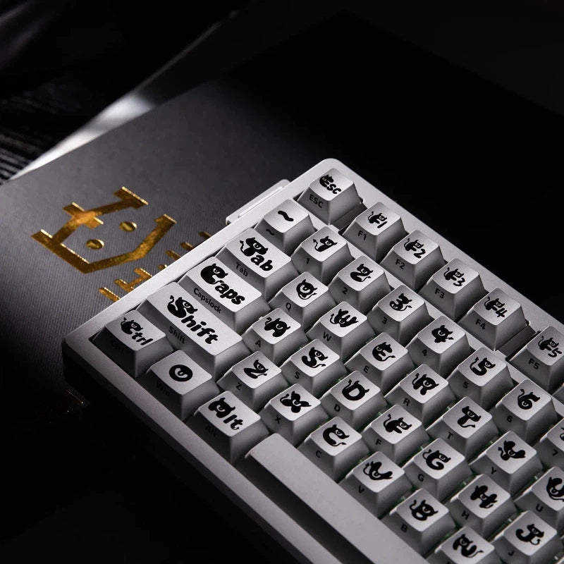 "Ye Mei" (Night Phantom) Anodized Silver CNC Aluminum Keycap Set