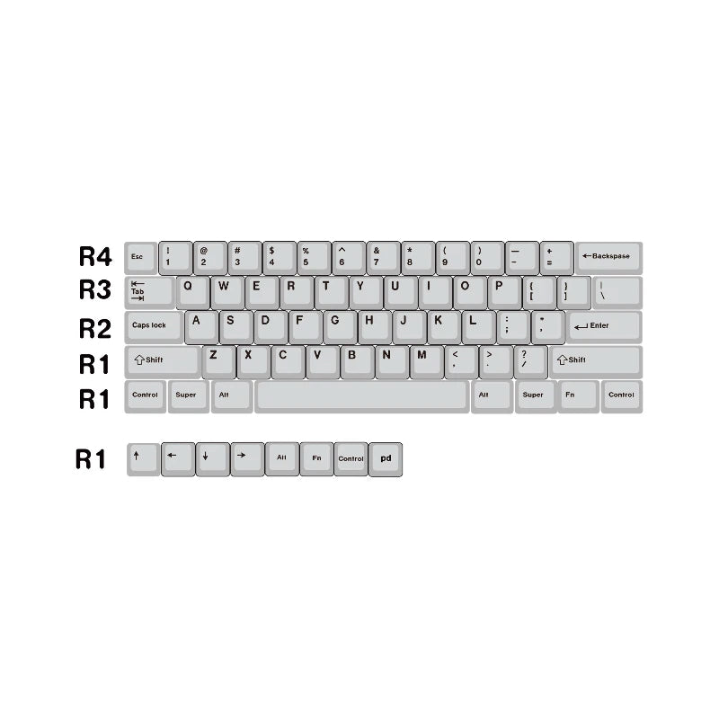 "Ye Mei" (Night Phantom) Anodized Silver CNC Aluminum Keycap Set