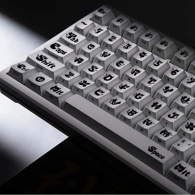 "Ye Mei" (Night Phantom) Anodized Silver CNC Aluminum Keycap Set