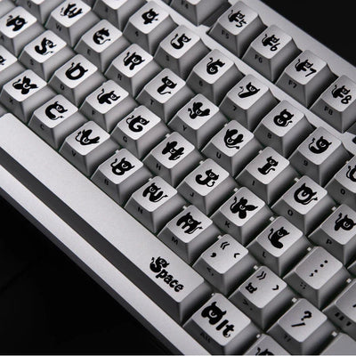"Ye Mei" (Night Phantom) Anodized Silver CNC Aluminum Keycap Set