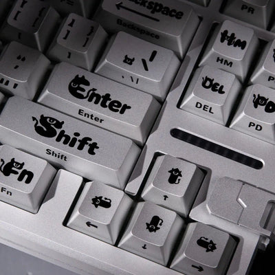 "Ye Mei" (Night Phantom) Anodized Silver CNC Aluminum Keycap Set