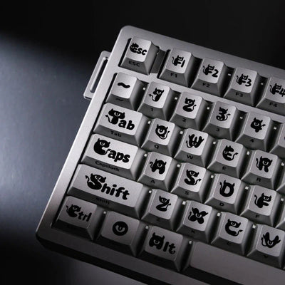 "Ye Mei" (Night Phantom) Anodized Silver CNC Aluminum Keycap Set