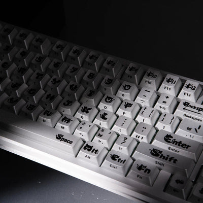 "Ye Mei" (Night Phantom) Anodized Silver CNC Aluminum Keycap Set